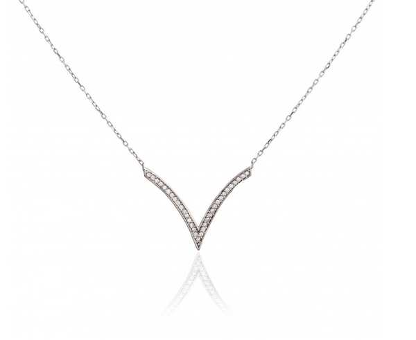 Queen V Sterling Necklace with Austrian Crystal