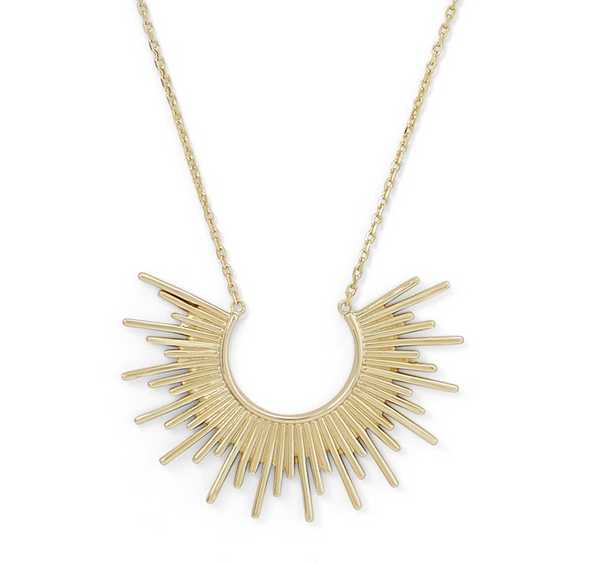 14K Gold Rising Sun Necklace