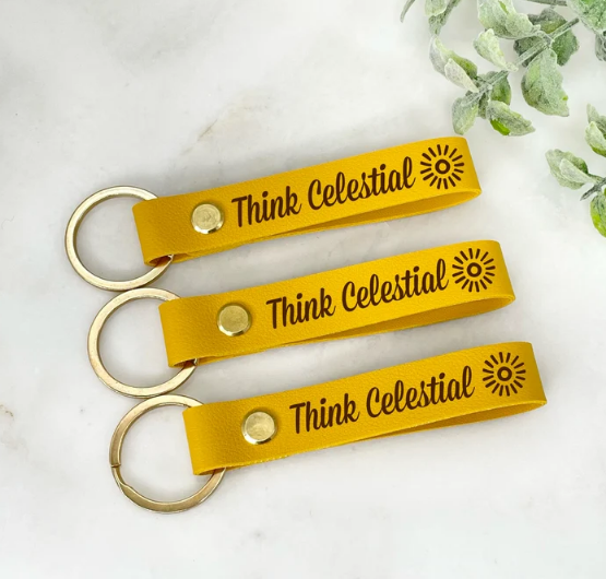 Think Celestial Leather Keychains