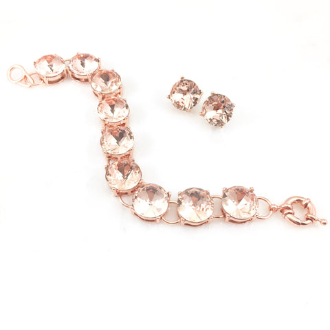 Rose Gold Bracelet & Earring Set