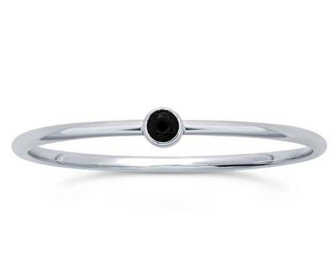 Sterling Silver Black Stacking Ring