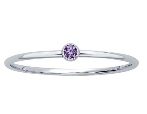 Sterling Silver Amethyst Stacking Ring