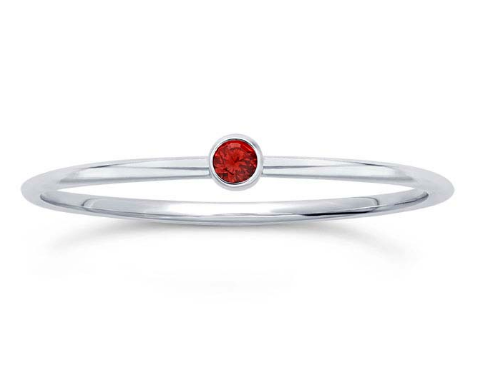Sterling Silver Ruby Stacking Ring