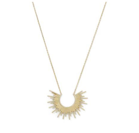14K Gold Rising Sun Necklace