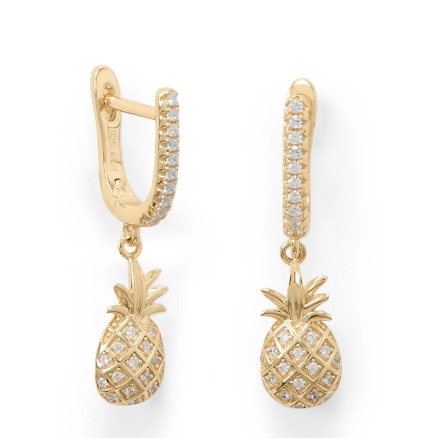 Pineapple Earrings 14K