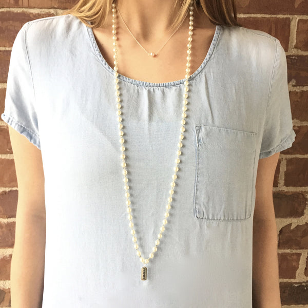 Extra Long Stone or Pearl Necklace